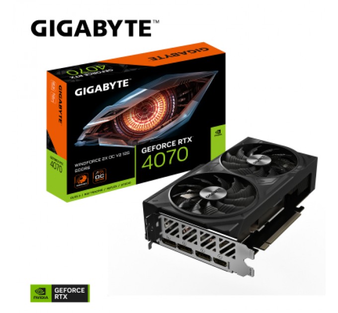 GIGABYTE Відеокарта GIGABYTE GeForce RTX4070 12Gb WINDFORCE 2X OC (GV-N4070WF2OCV2-12GD)