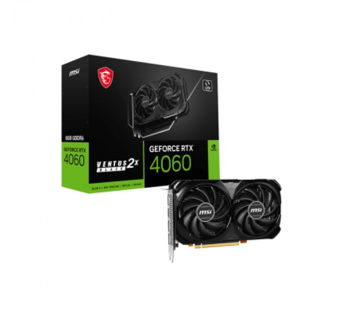 MSI Відеокарта MSI GeForce RTX4060 8Gb VENTUS 2X BLACK (RTX 4060 VENTUS 2X BLACK 8G)