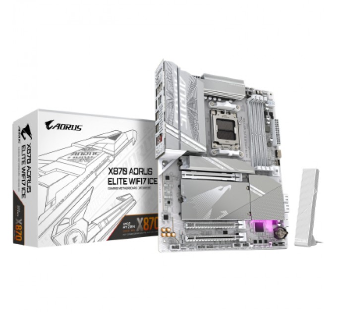 GIGABYTE Материнська плата GIGABYTE X870 AORUS ELITE WIFI7 ICE (X870 A ELITE WF7 ICE)