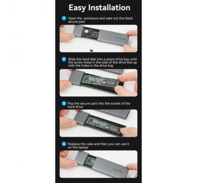 Vention Кишеня зовнішня Vention SSD M.2 (NGFF) B&M-key USB Type-C 3.2 (KPFH0)