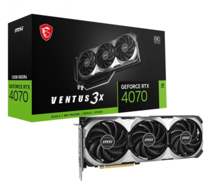 MSI Відеокарта MSI GeForce RTX4070 12Gb VENTUS 3X E1 OC (RTX 4070 VENTUS 3X E1 12G OC)