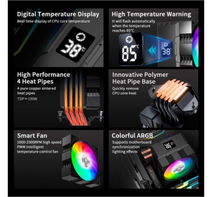 Gamemax Кулер до процесора Gamemax Gamma 90 Digital BK