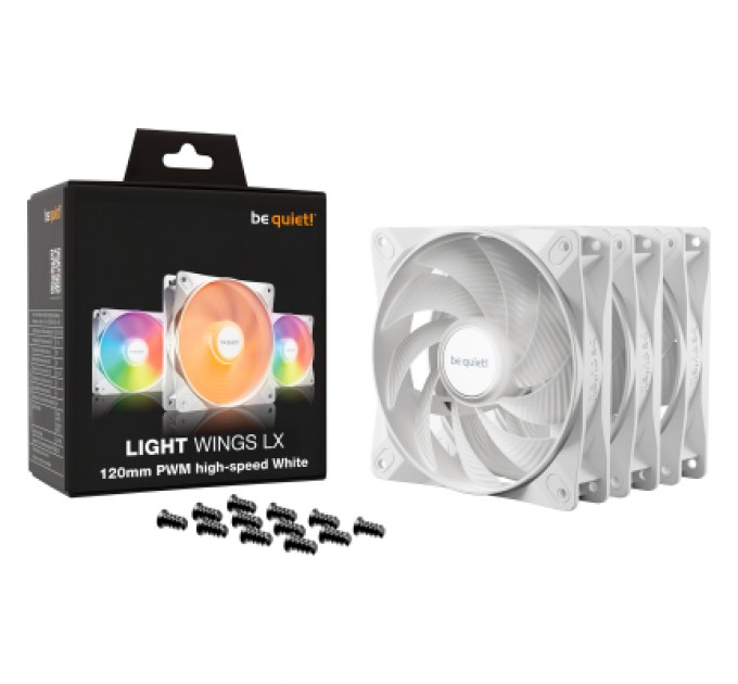 Be quiet! Кулер до корпусу Be quiet! LIGHT WINGS LX 120mm PWM high-speed білий (BL125)