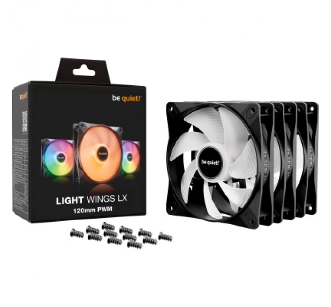 Be quiet! Кулер до корпусу Be quiet! LIGHT WINGS LX 120mm PWM в комплекті 3 (BL121)