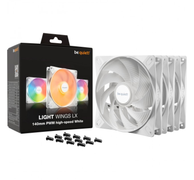 Be quiet! Кулер до корпусу Be quiet! LIGHT WINGS LX 140mm PWM high-speed білий (BL131)