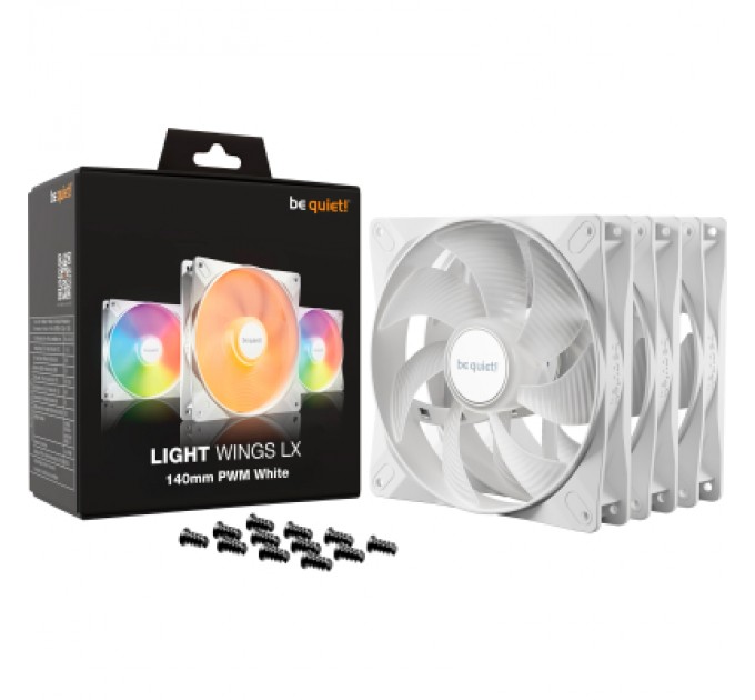 Be quiet! Кулер до корпусу Be quiet! LIGHT WINGS LX 140mm PWM білий в комп (BL128)