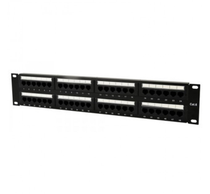 Cablexpert Патч-панель 19" 48xRJ-45 UTP cat.6, 2U, тип 110 Cablexpert (NPP-C648CM-001)