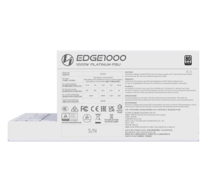 Lian Li Блок живлення Lian Li 1000W EDGE1000 White (G9P.EG1000.WE00.EU)