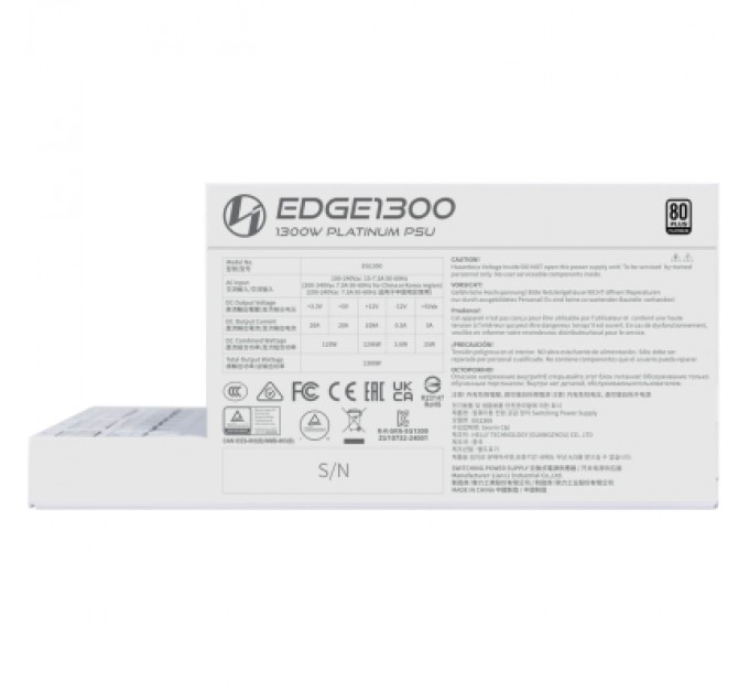 Lian Li Блок живлення Lian Li 1300W EDGE1300 White (G9P.EG1300.WE00.EU)