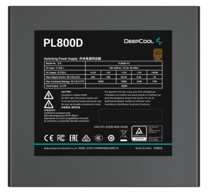 Deepcool Блок живлення Deepcool 800W (PL800D)