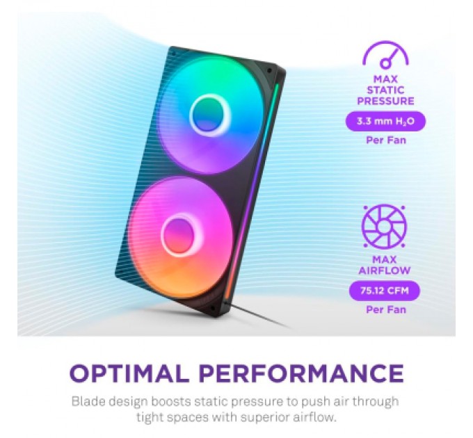 NZXT Кулер до корпусу NZXT F240 RGB Core Fan (Single Frame) - Black (RF-U24HF-B1)