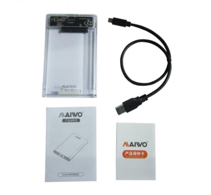 Maiwo Кишеня зовнішня Maiwo 2.5" SATA/SSD HDD - USB3.1 Gen1 Type-C (K2510)