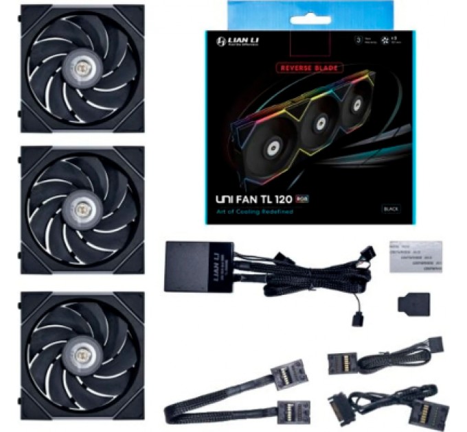 Lian Li Кулер до корпусу Lian Li Reverse TL 120-3, Black (G99.12RTL3B.00)