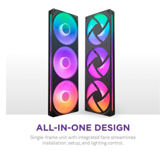 NZXT Кулер до корпусу NZXT F360 RGB Core Fan (Single Frame) - Black (RF-U36HF-B1)
