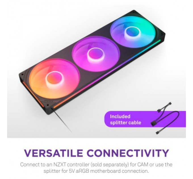 NZXT Кулер до корпусу NZXT F360 RGB Core Fan (Single Frame) - Black (RF-U36HF-B1)