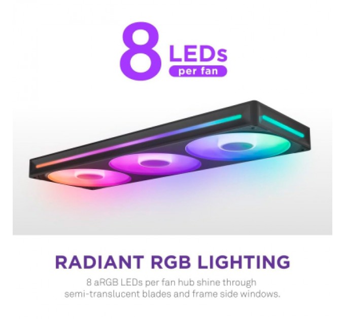 NZXT Кулер до корпусу NZXT F360 RGB Core Fan (Single Frame) - Black (RF-U36HF-B1)