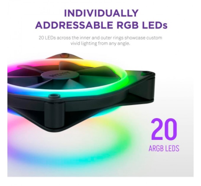 NZXT Кулер до корпусу NZXT F120RGB Duo - 120mm Dual- (RF-D12SF-B1)