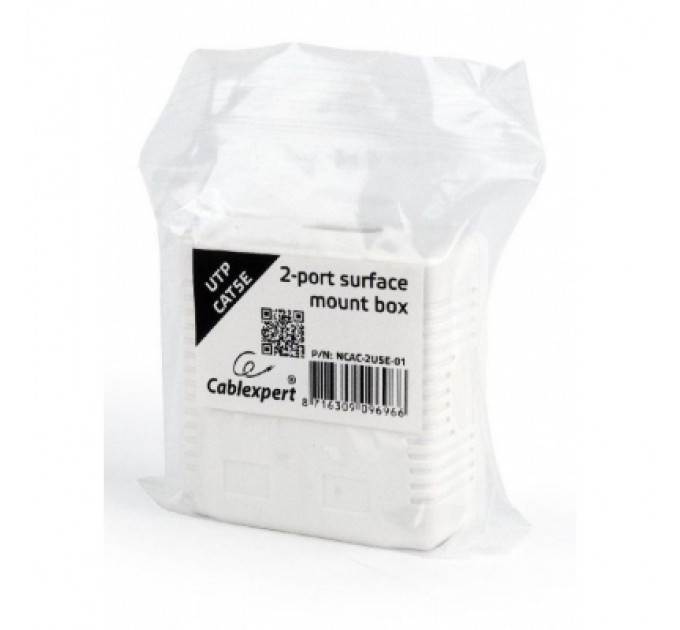Cablexpert Комп'ютерна розетка Cablexpert RJ45x2 UTP, cat.5e (NCAC-2U5E-01)