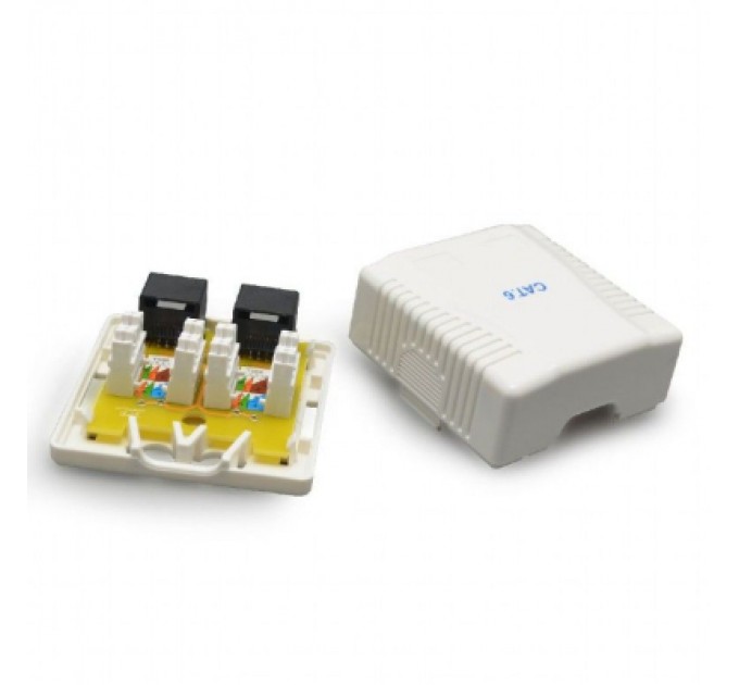 Cablexpert Комп'ютерна розетка Cablexpert RJ45x2 UTP, cat.6 (NCAC-2U6-01)