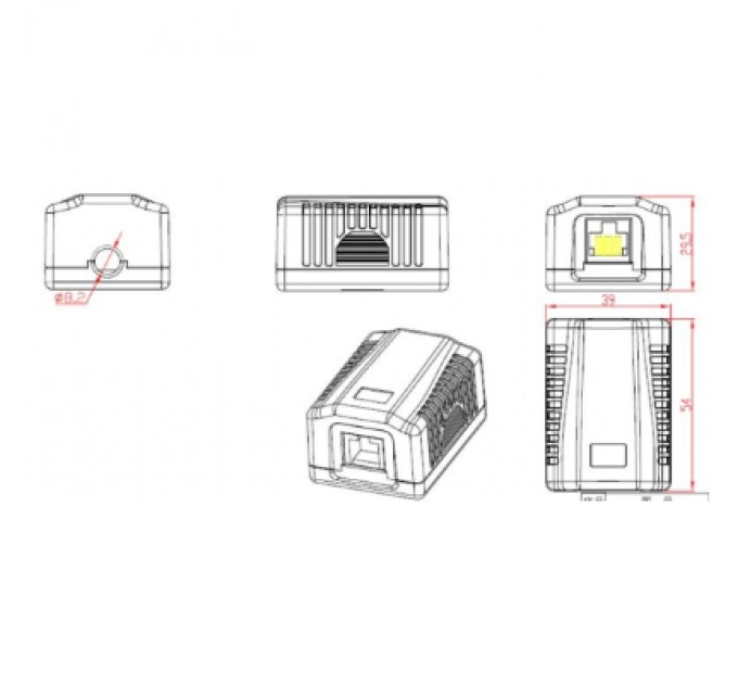Cablexpert Комп'ютерна розетка Cablexpert RJ45x1 UTP, cat.5e (NCAC-1U5E-01)