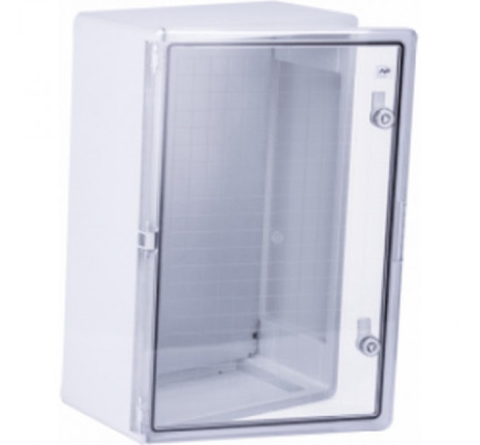 ADAL PANO Шафа настінна ADAL PANO 500х400х180, з прозор. двецятами, IP65, Бокс ударостійкий, ABS пластик (111520)