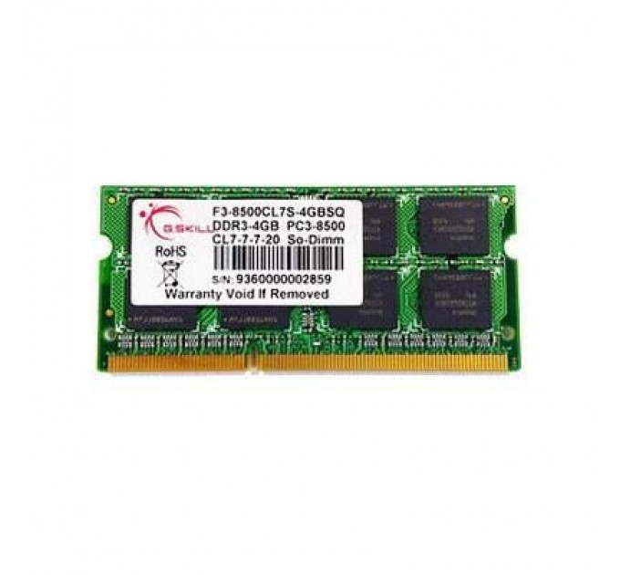 G.Skill Модуль пам'яті для ноутбука SoDIMM DDR3 4GB 1066 MHz G.Skill (F3-8500CL7S-4GBSQ)