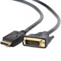 Cablexpert Кабель мультимедійний Display Port to DVI 24+1pin, 1.0m Cablexpert (CC-DPM-DVIM-1M)