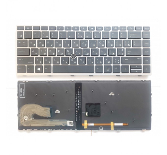 HP Клавіатура ноутбука HP EliteBook 840 G5 черная с серебр TP подсв UA (A46177)