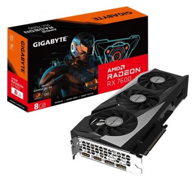 GIGABYTE Відеокарта GIGABYTE Radeon RX 7600 8Gb GAMING OC (GV-R76GAMING OC-8GD)