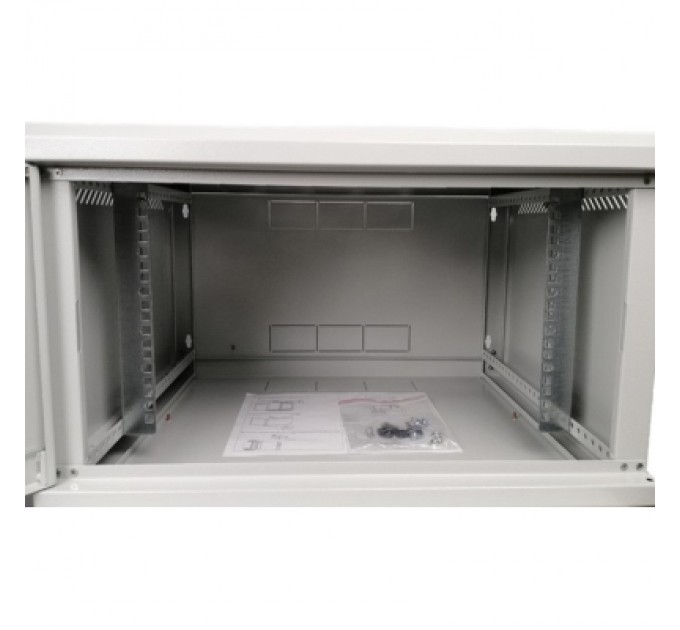 Eserver Шафа настінна Eserver 6U, 600х350х370 (Ш*Г*В), скло, сірий (ES-Е635G)