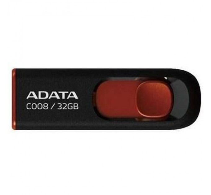 ADATA USB флеш накопичувач ADATA 32Gb C008 black+red (AC008-32G-RKD)