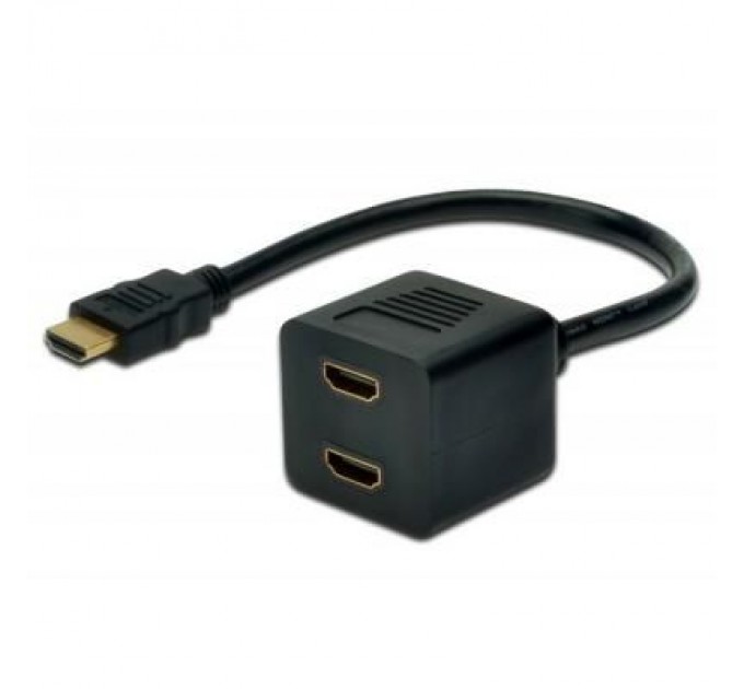 Digitus Кабель мультимедійний HDMI F to 2xHDMI M Digitus (AK-330400-002-S)