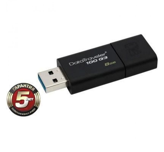 Kingston USB флеш накопичувач Kingston 8Gb DataTraveler 100 Generation 3 USB3.0 (DT100G3/8GB)