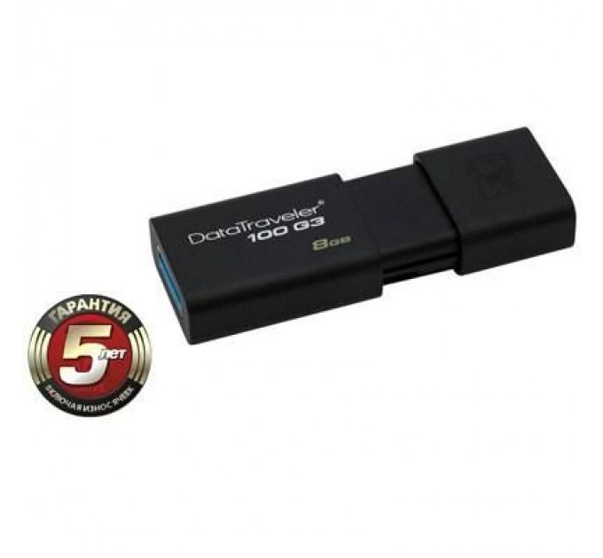 Kingston USB флеш накопичувач Kingston 8Gb DataTraveler 100 Generation 3 USB3.0 (DT100G3/8GB)