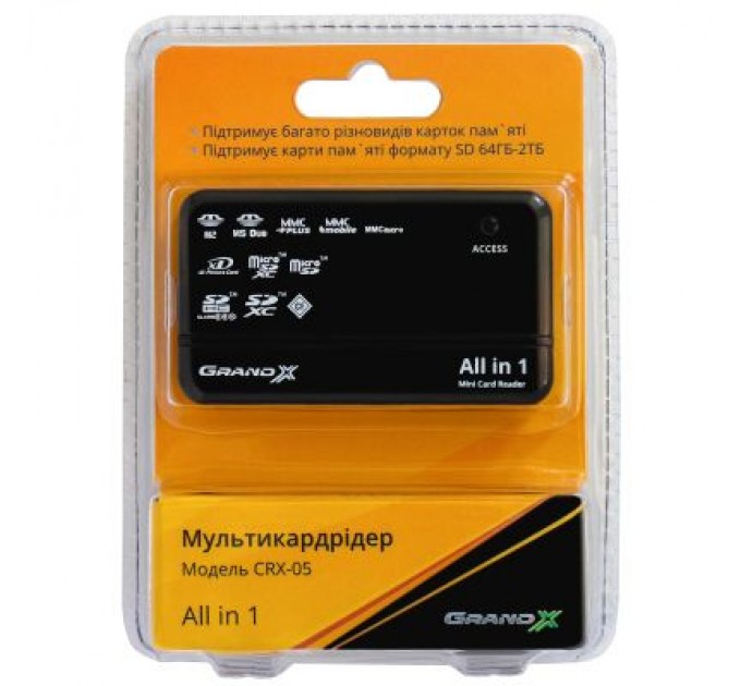Grand-X Зчитувач флеш-карт Grand-X CRX05Black
