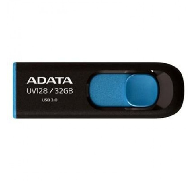 ADATA USB флеш накопичувач ADATA 32Gb UV128 black-blue USB 3.0 (AUV128-32G-RBE)