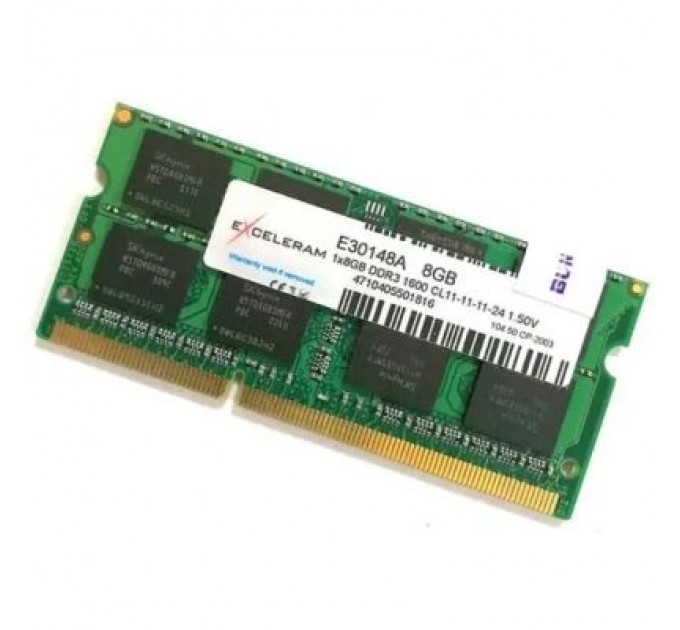 eXceleram Модуль пам'яті для ноутбука SoDIMM DDR3 8GB 1600 MHz eXceleram (E30148A)