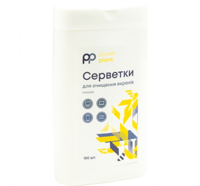 PowerPlant Серветки PowerPlant Screen Cleaning Wipes, 100шт (FL940653)