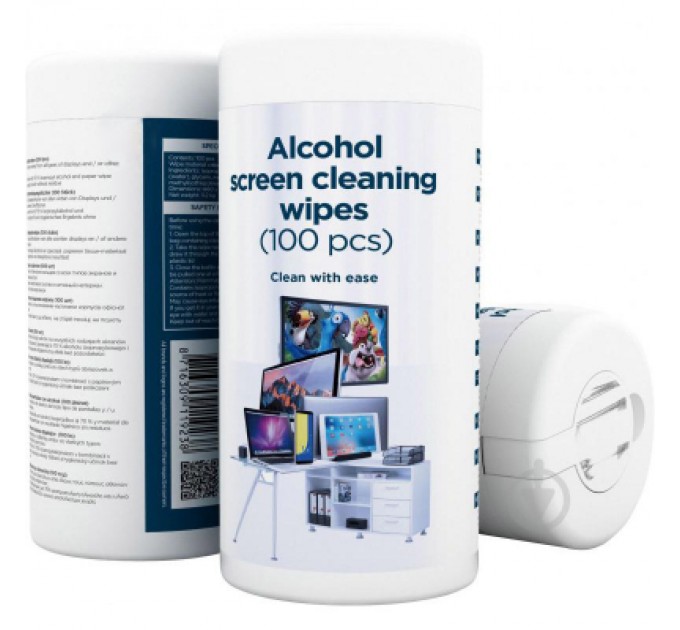 Gembird Серветки Gembird Alcohol screen cleaning wipes, 100 pcs (CK-AWW100-01)