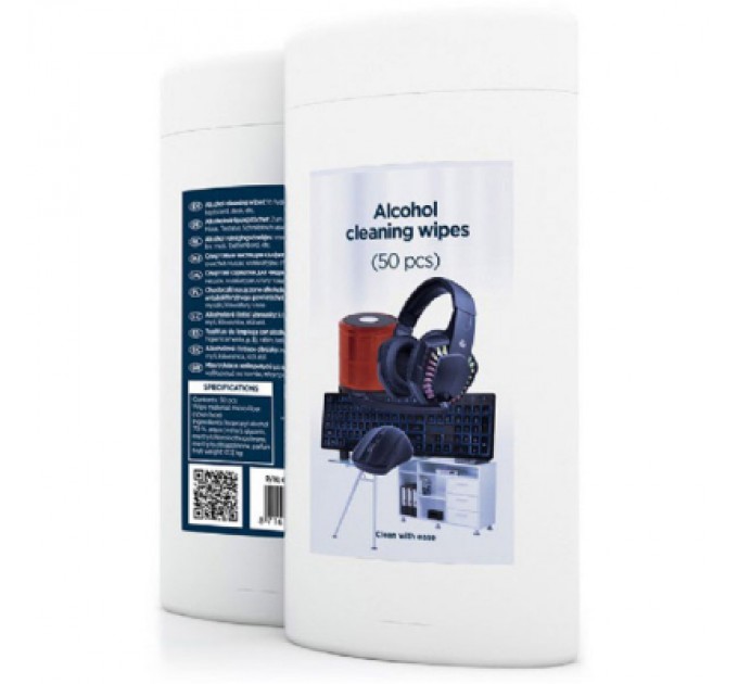 Gembird Серветки Gembird Alcohol cleaning wipes (50 pcs), micro-fiber (CK-AWW50-01)