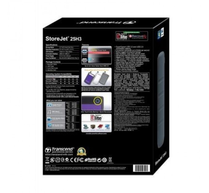 Transcend Зовнішній жорсткий диск 2.5" 2TB Transcend (TS2TSJ25H3P)