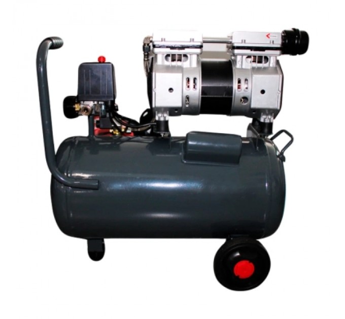 GTM Компресор GTM 24л, 105л/хв, 0,75кВт, 8бар, 220В, 2 циліндри безмасляний (KAW750-24L)