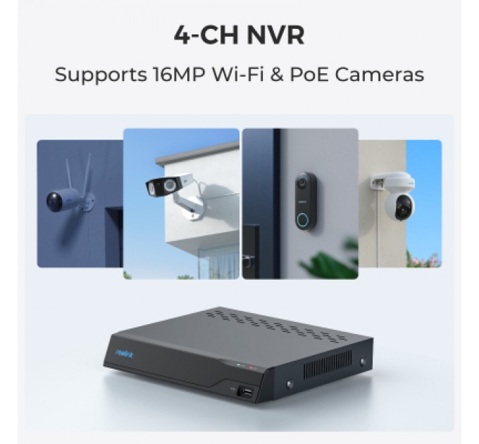 Reolink Реєстратор для відеоспостереження Reolink NVS4