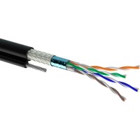 Кабель мережевий OK-Net SFTP 305м cat.5e зовнішній, трос (SF/UTP-cat.5E) (КППЭОт-ВП (100) 4*2*0,51 / 500)