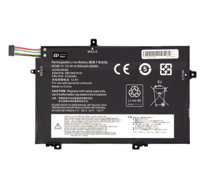 PowerPlant Акумулятор до ноутбука LENOVO ThinkPad L480 (01AV463) 11.1V 4100mAh PowerPlant (NB481286)