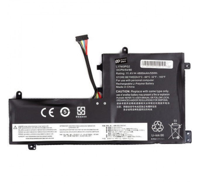 PowerPlant Акумулятор до ноутбука LENOVO L17M3PG2-3S1P (long cable) 11.4V 4800mAh PowerPlant (NB481804)