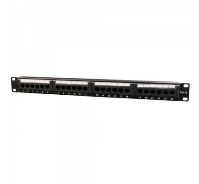 Cablexpert Патч-панель 19" 24xRJ-45 UTP cat.6, 1U, тип 110 Cablexpert (NPP-C624CM-001)