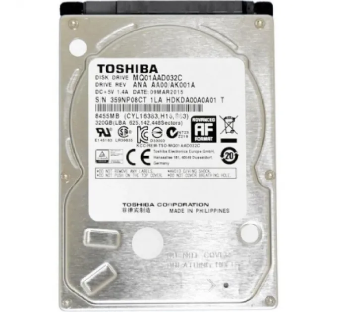Toshiba Жорсткий диск для ноутбука Toshiba 2.5" 320GB (MQ01AAD032C)