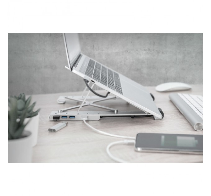 Digitus Підставка до ноутбука Digitus Variable Notebook Stand, до 17", USB-C Dock 5-Port (DA-90424)
