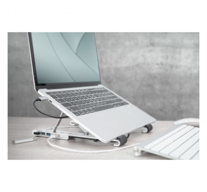 Digitus Підставка до ноутбука Digitus Variable Notebook Stand, до 17", USB-C Dock 5-Port (DA-90424)